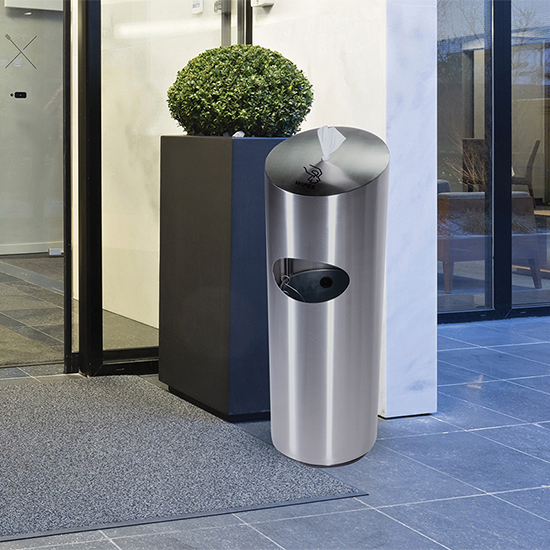 Commercial Zone Precision Series Trash Receptacle in a lobby